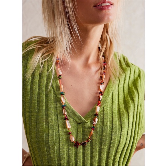 NWT Free People At The Market long Necklace - Picture 3 of 8